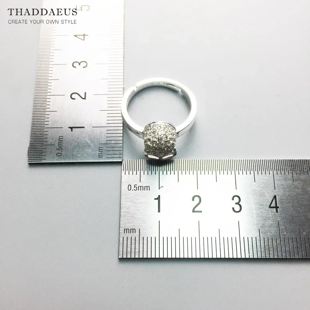 Women's 925 Sterling Silver Skull White Pavé Ring | Glam Fashion Sterling Silver Ring Qme