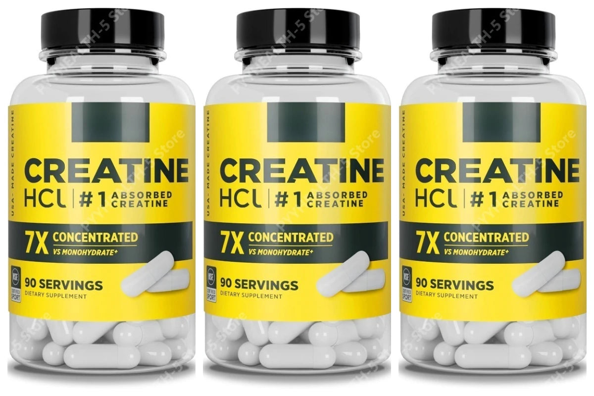 Creatine HCl Capsules – Muscle & Cognitive Energy Support 90ct Creatine Supplement Qst 270 Count(Pack of 3)