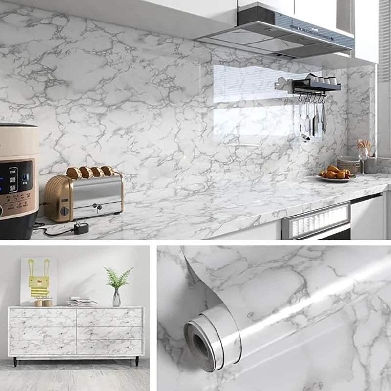 Peel & Stick Kitchen Wallpaper Sticker – Waterproof PVC Liner Peel & Stick Wallpaper Qme