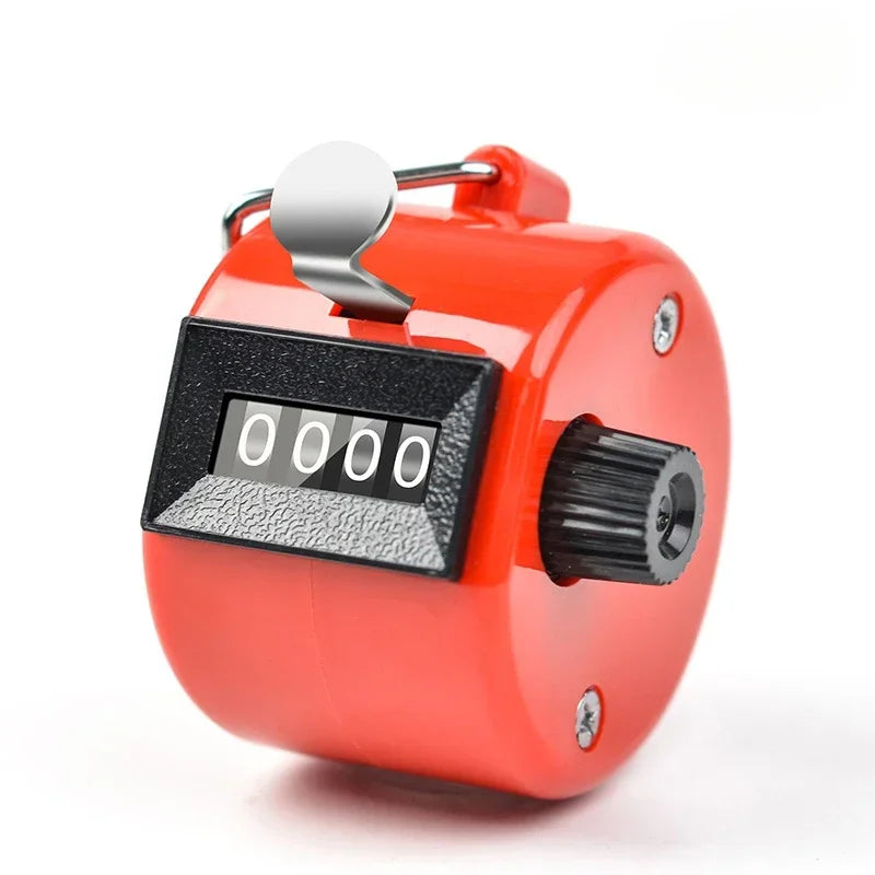 4-Digit Mechanical Tally Counter Handheld Palm Clicker | Qme Mechanical Tally Counter Qme Red