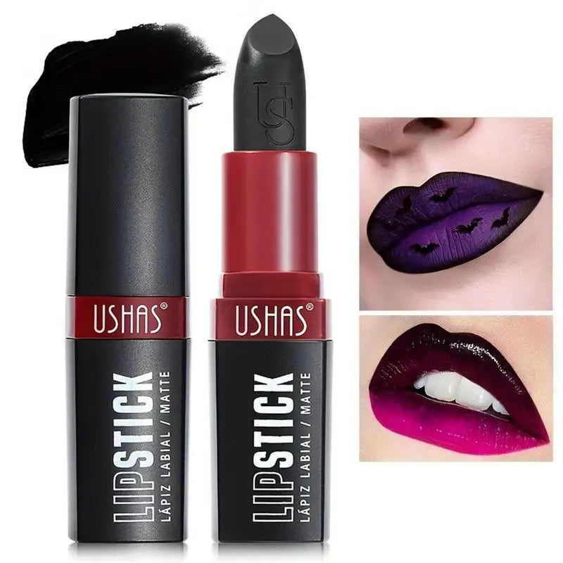 Matte Vampire Black Lipstick – Highly Pigmented Velvet Finish Matte Lipstick Qme