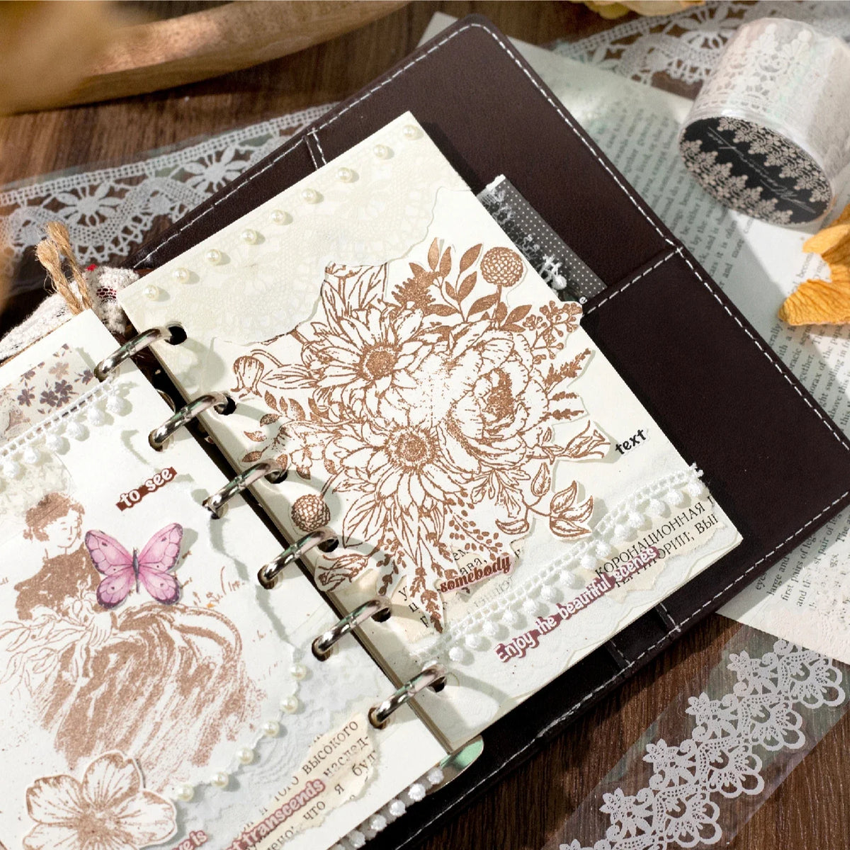 Romantic Lace PET Decorative Tape – DIY Scrapbooking Craft Decorative Craft Tape Qme