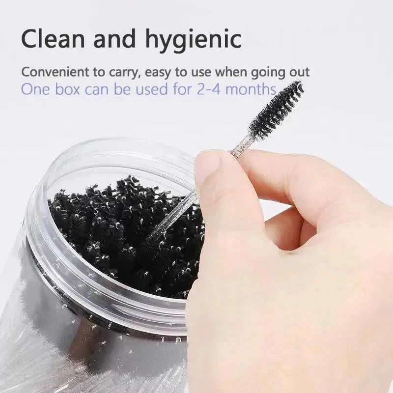 Disposable Mascara Wands & Eyebrow Spoolie Brushes 50Pcs Makeup Brush Set Qme