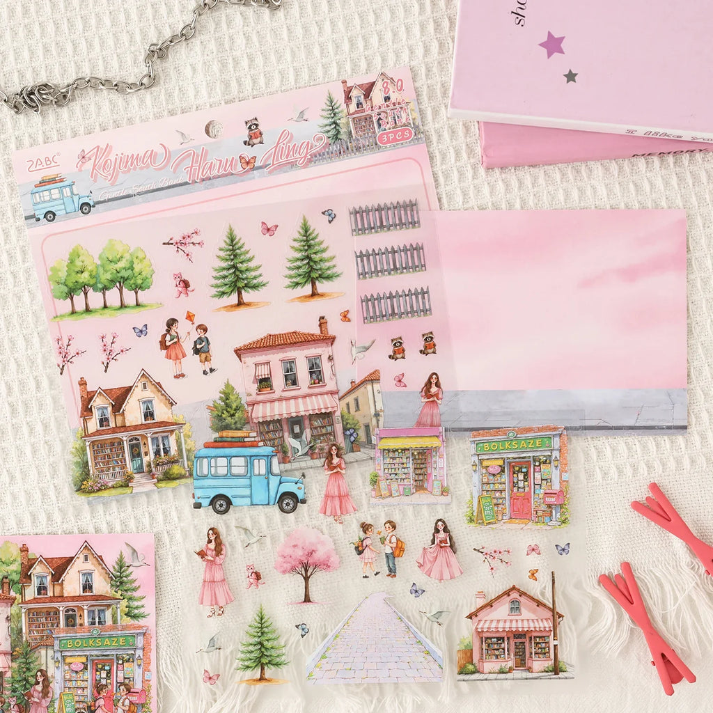 Seaside Castle Miniature Stickers – DIY Scrapbook & Journal Decor Decorative Stickers Qme