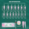 Nailpop Stiletto Nail Dual Forms 15 Sizes 150pcs Full Cover Nail Extension Forms Qme JM32-Red 150