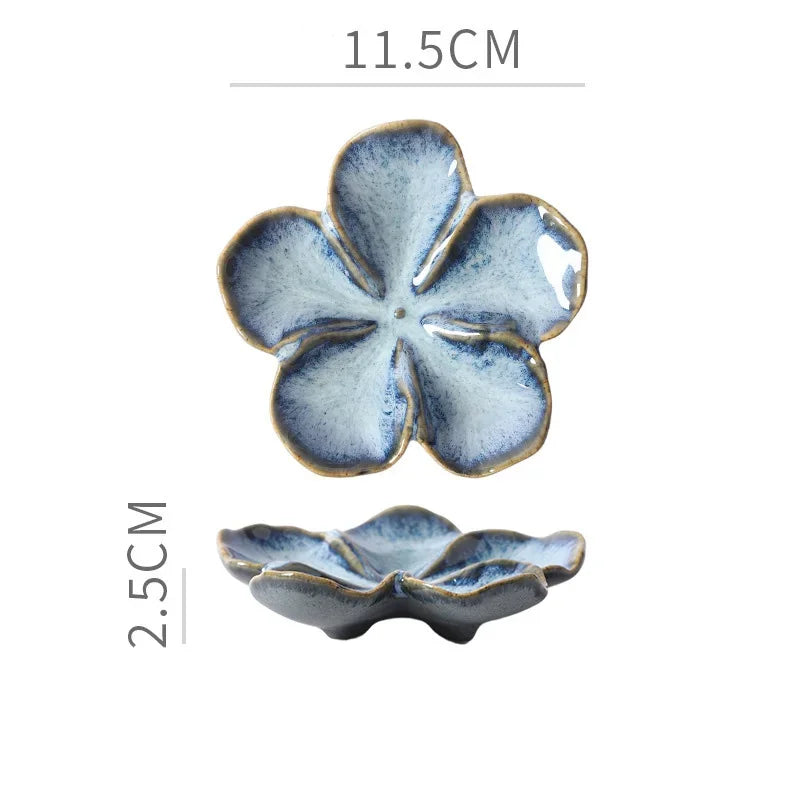 Retro Ceramic Petal Dipping Plate – Kiln-Baked, 13 Colors Ceramic Dipping Plate Qme 12