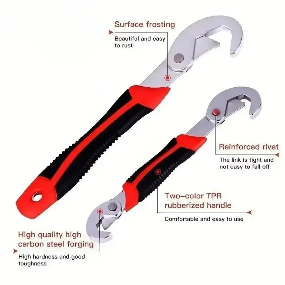 Double-Ended Adjustable Pipe Wrench & Ratchet Spanner 280mm Adjustable Pipe Wrench Qme