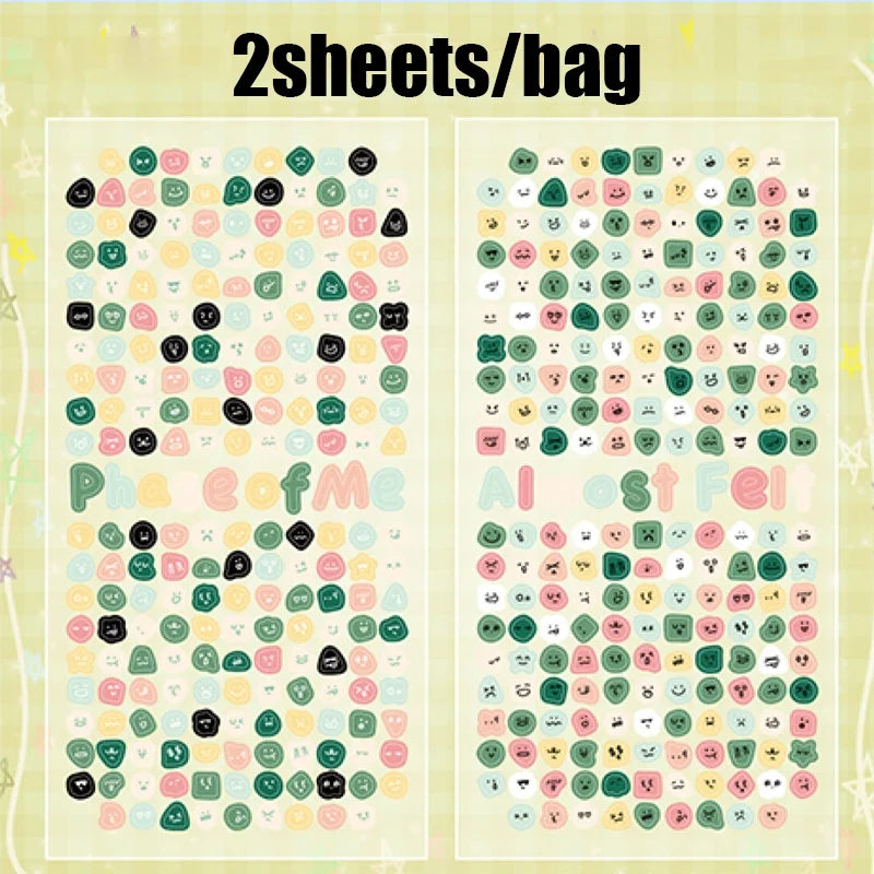 8 Sheets Cute Emoji Stickers – Nail Art, Scrapbooking & DIY Craft Sticker Sheets Qme A-4
