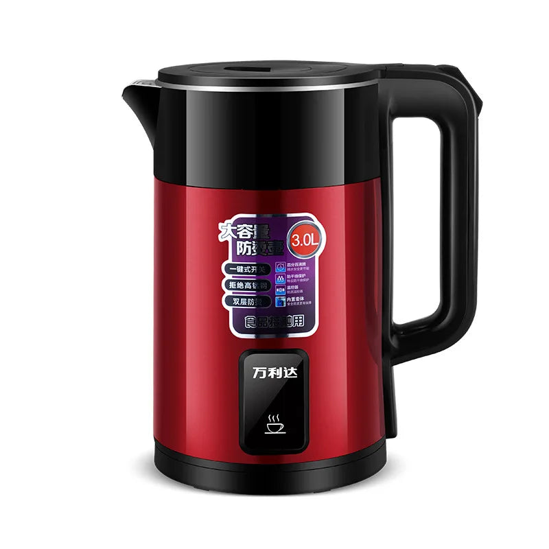 HAOYUNMA 3L 1500W Electric Kettle – Fast Boil & Auto Shut-Off Electric Kettle Qst Red UK