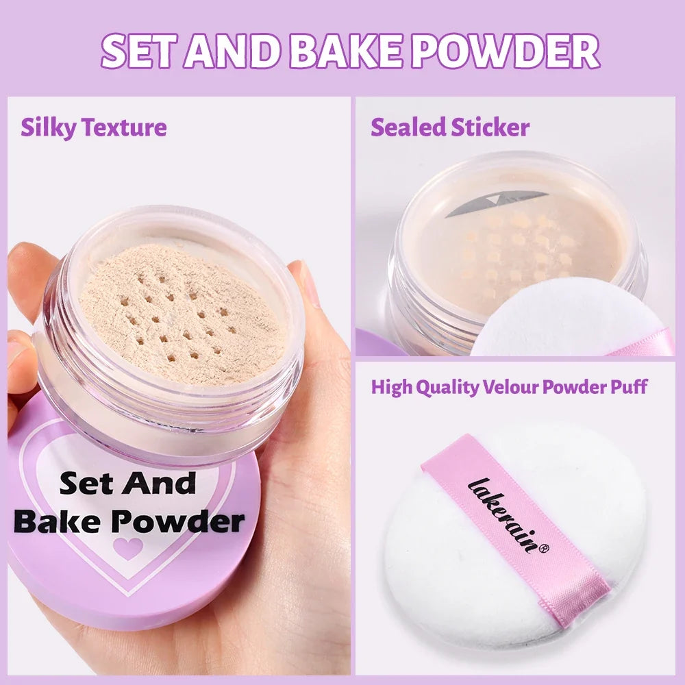 Baking Setting Powder – Oil-Absorbing Silky Matte Finish Face Setting Powder Qme