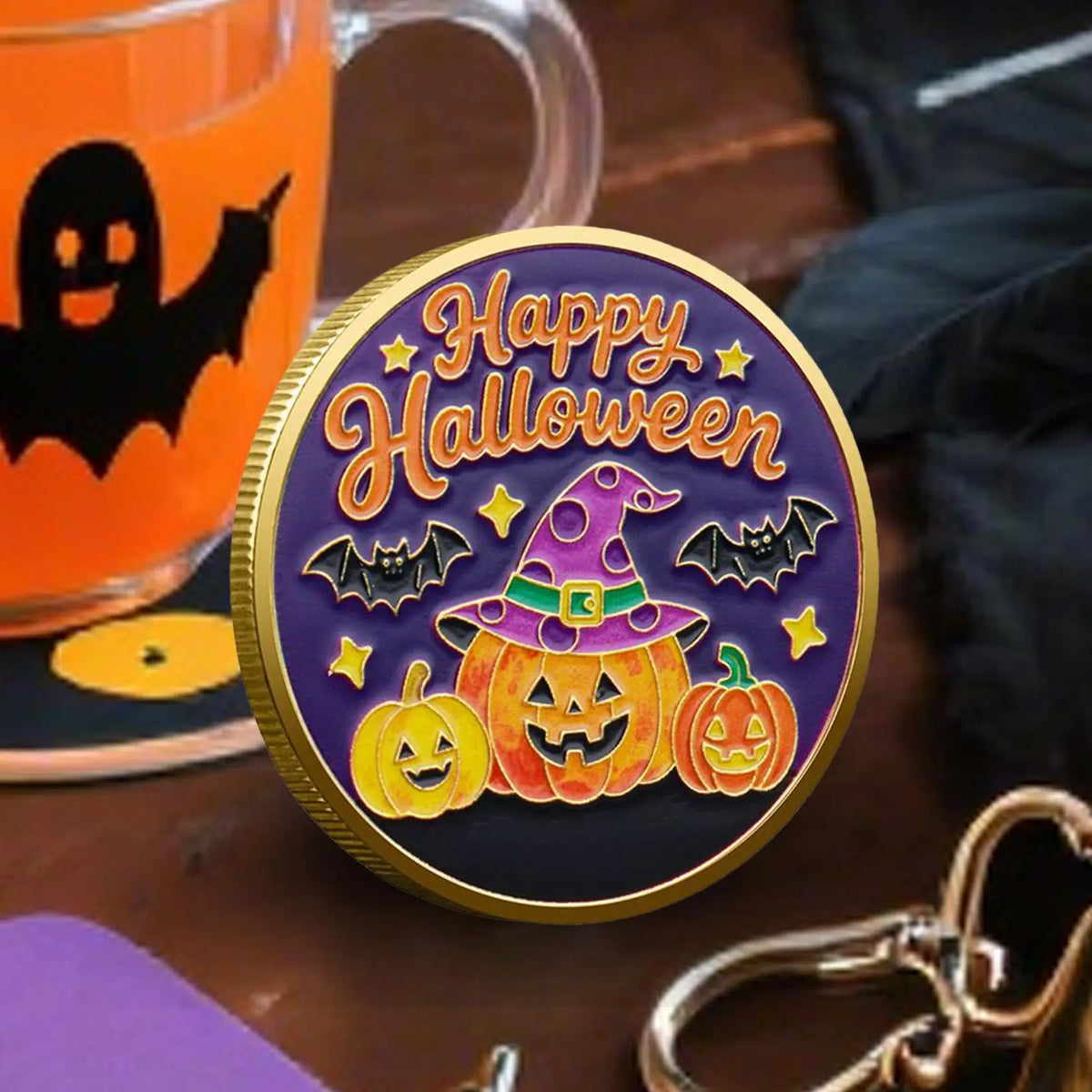 Halloween Metal Collector Coins – Party Decor & Treasure Hunt Novelty Collector Coins Qme
