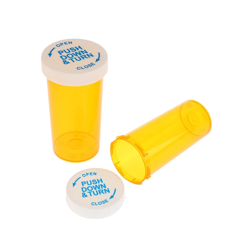 5-Pack Child-Resistant Pill Bottles – Travel Medicine Vials Pill Storage Bottles Qst