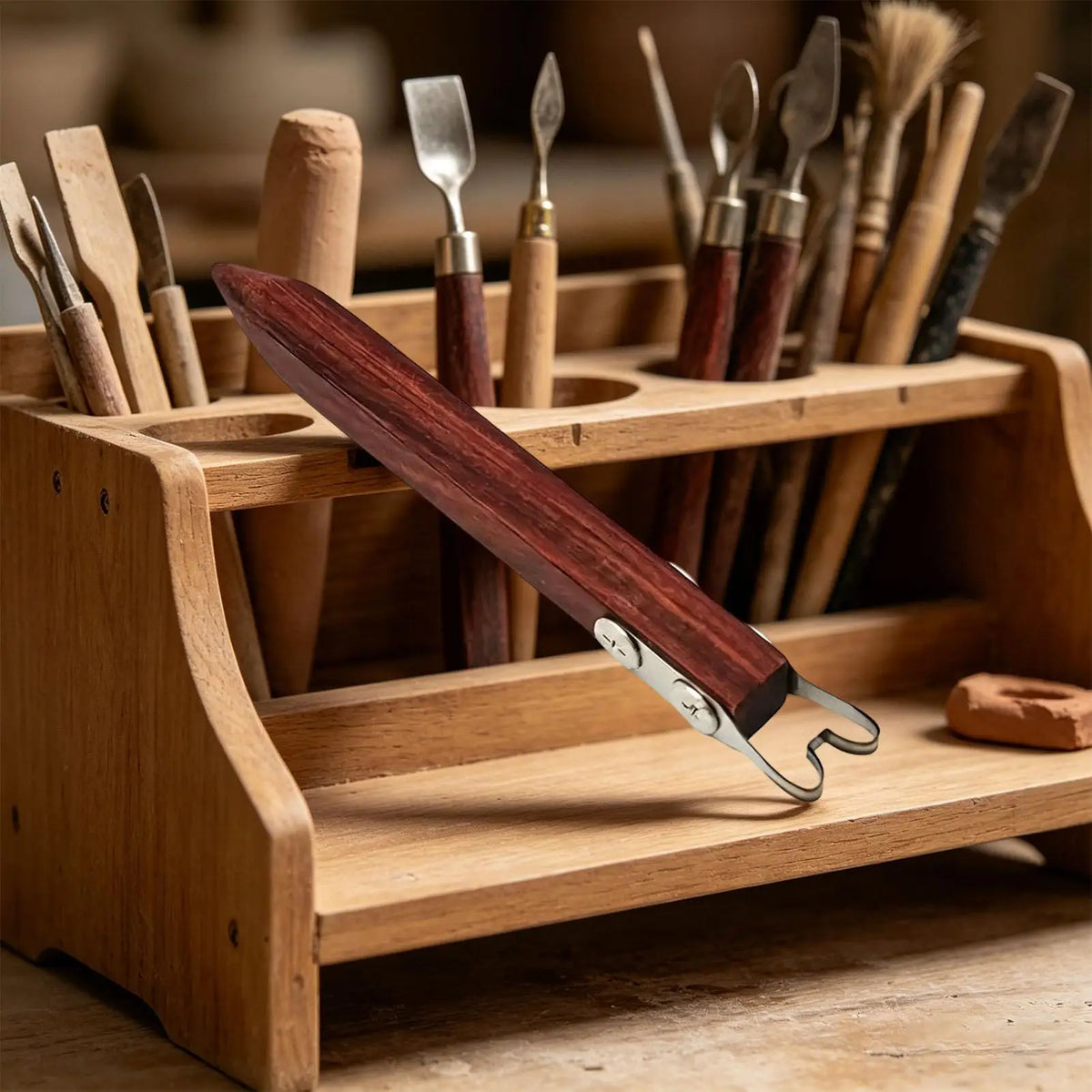 Pottery Foot Ring Tool – Wood Handle Clay Trimming Shaper Pottery Trimming Tool Qme