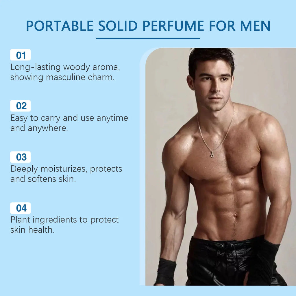 Portable Solid Perfume Deodorant Balm – Unisex Woody Scent Solid Perfume Balm Qme