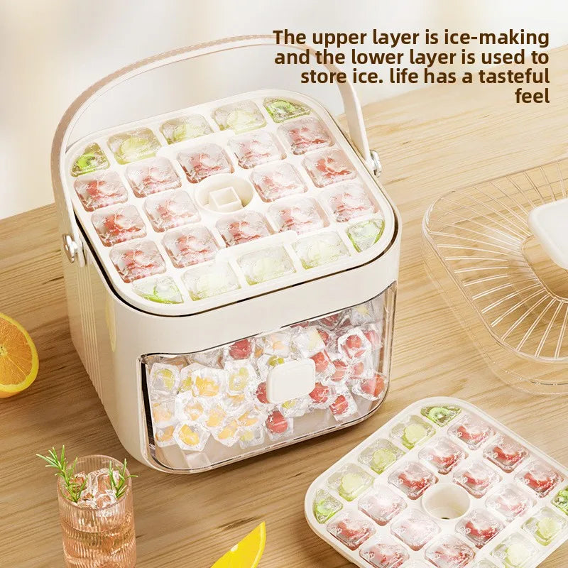 HAOYUNMA Press Ice Ball Maker Tray – Large Capacity Food Grade Ice Ball Maker Tray Qst