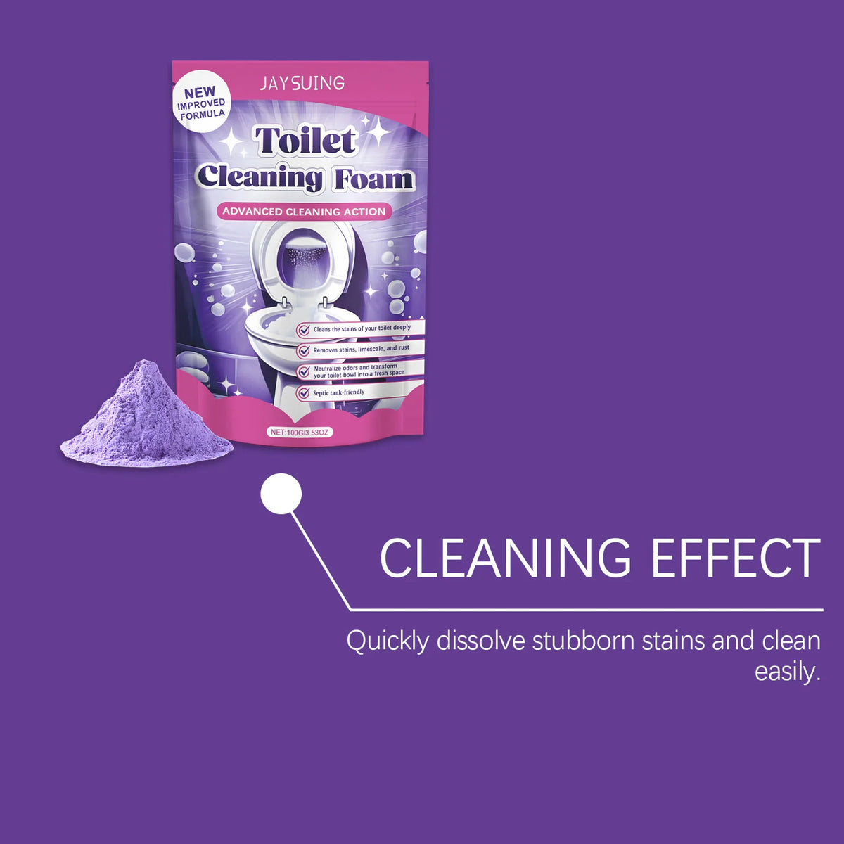 Jaysuing 100g Toilet Cleaner Powder – Descaling & Deodorizing Toilet Cleaner Powder Qst