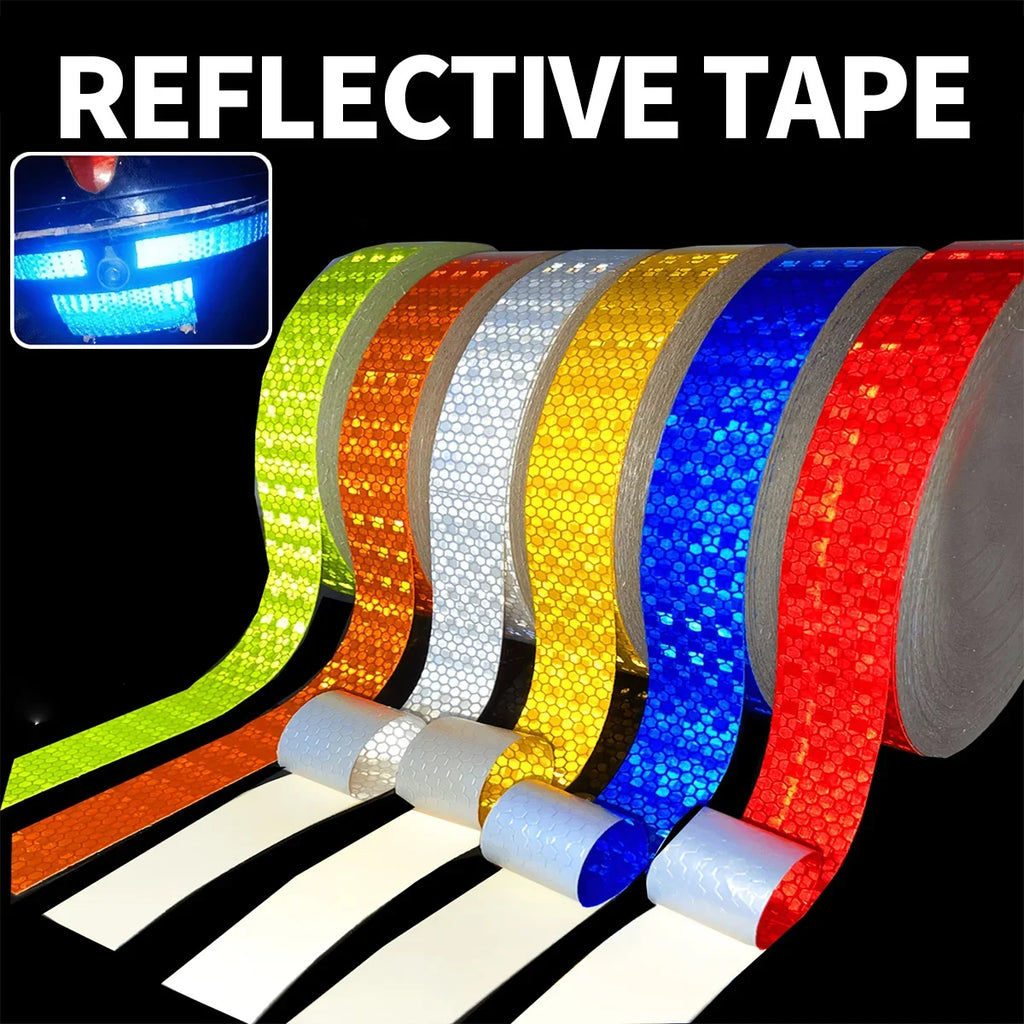 Reflective Warning Tape Strip – Waterproof PVC Safety Sticker Reflective Safety Tape Qme