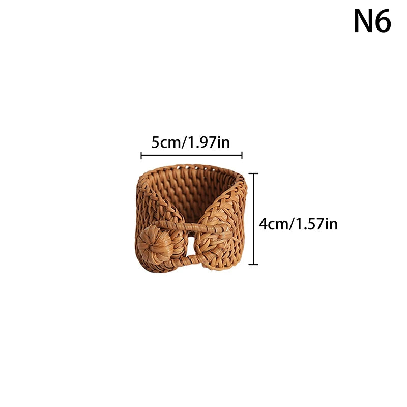 Handmade Rattan Napkin Rings – Rustic Woven Table Décor Napkin Rings Qst 6