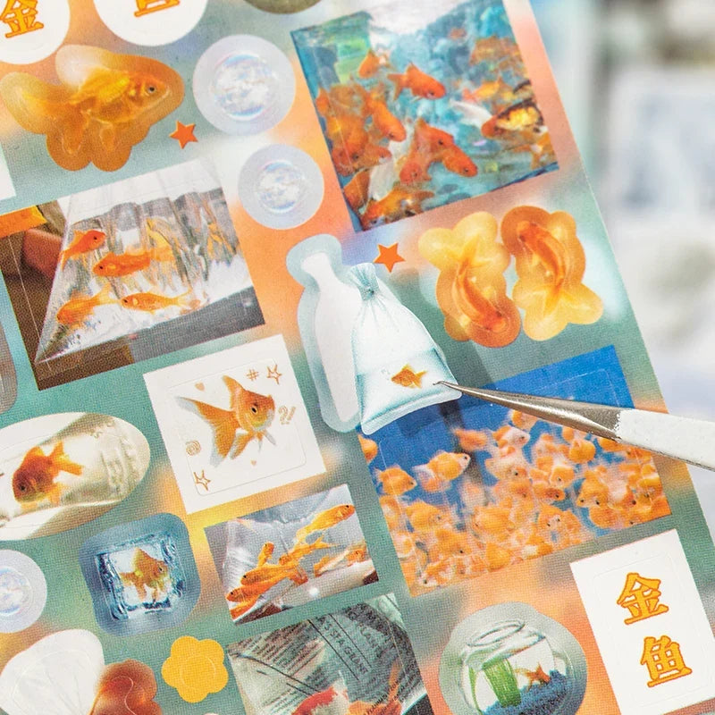 Die Cut Retro Cartoon Sticker Book for Scrapbooking & Journals Decorative Sticker Book Qme