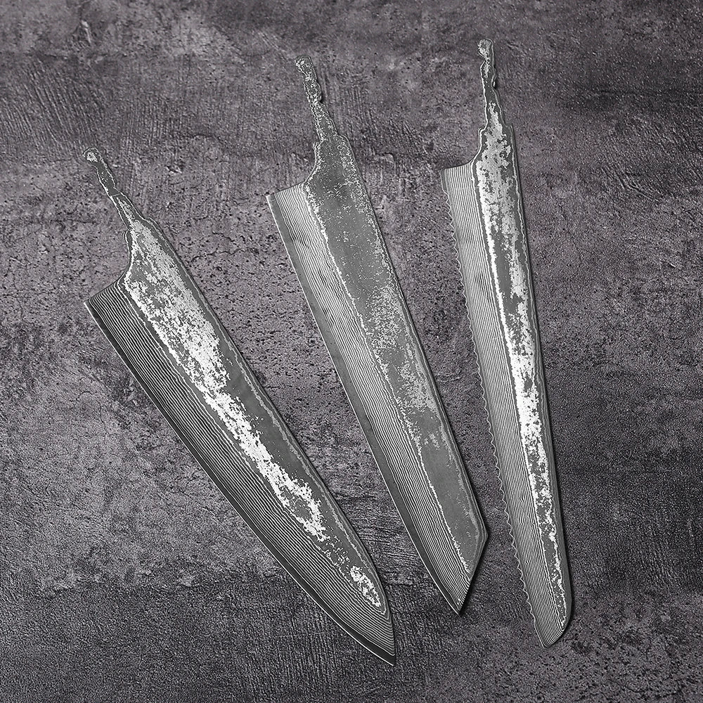 F.YOUNG 67-Layer Damascus Steel Knife Blank Blade – DIY Full Tang Knife Blank Blade Qst