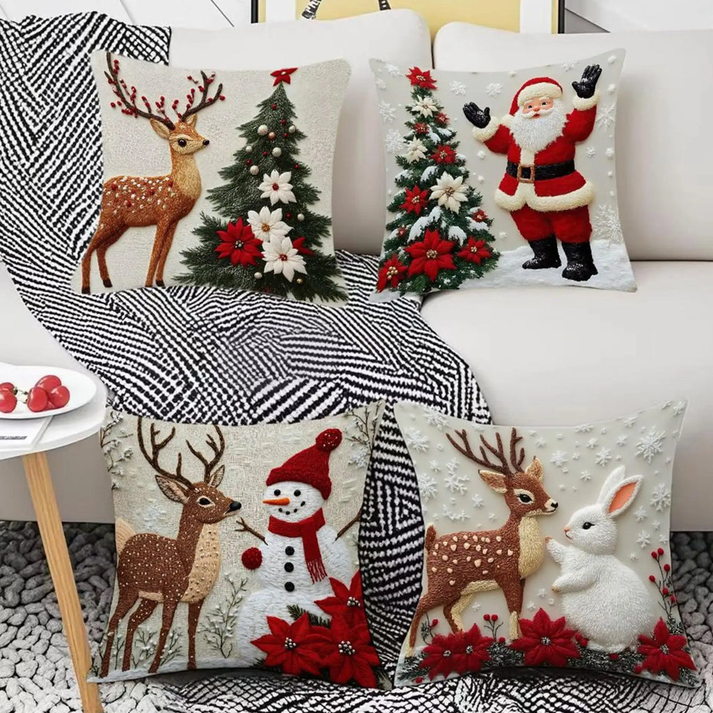 Christmas Pillow Covers – Soft Festive Cushion Cases for Sofa Christmas Pillow Cover Qme