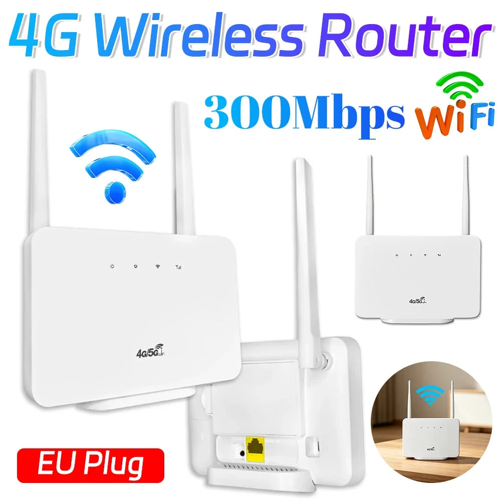 APWIKOGER 4G LTE Wireless Router 300Mbps with SIM Card Slot 4G LTE Wireless Router Qme Default Title