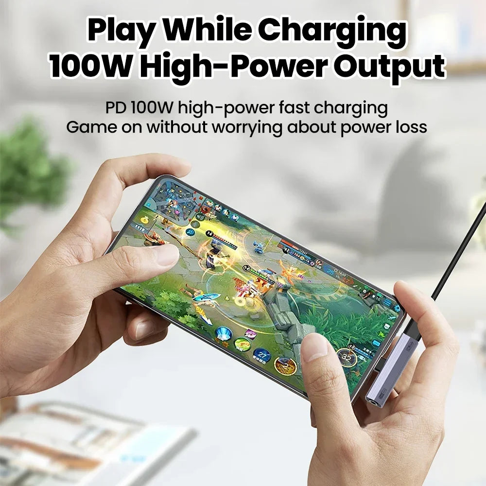 USB-C to 3.5mm Audio Adapter | 100W Fast Charging + Hi-Fi DAC USB-C Audio Adapter Qme