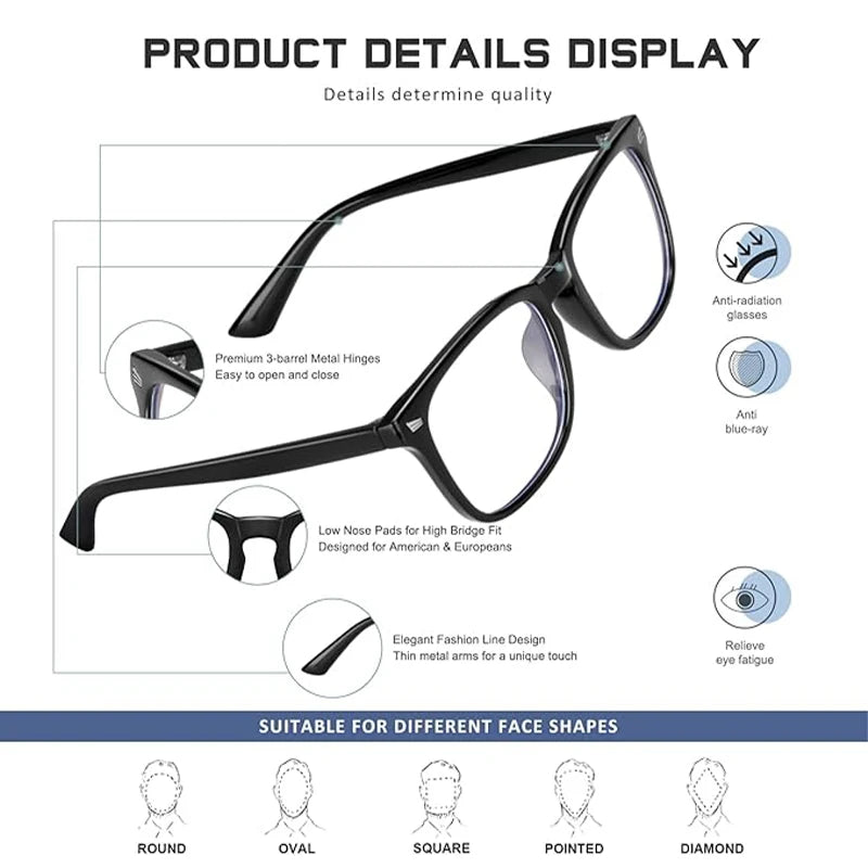 VOPHA L17 Autofocus HD Reading Glasses – Unisex Square Frame Reading Glasses Qst