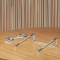 Aluminum Foldable Laptop Stand – Adjustable Portable Holder Laptop Stand Qme Silver