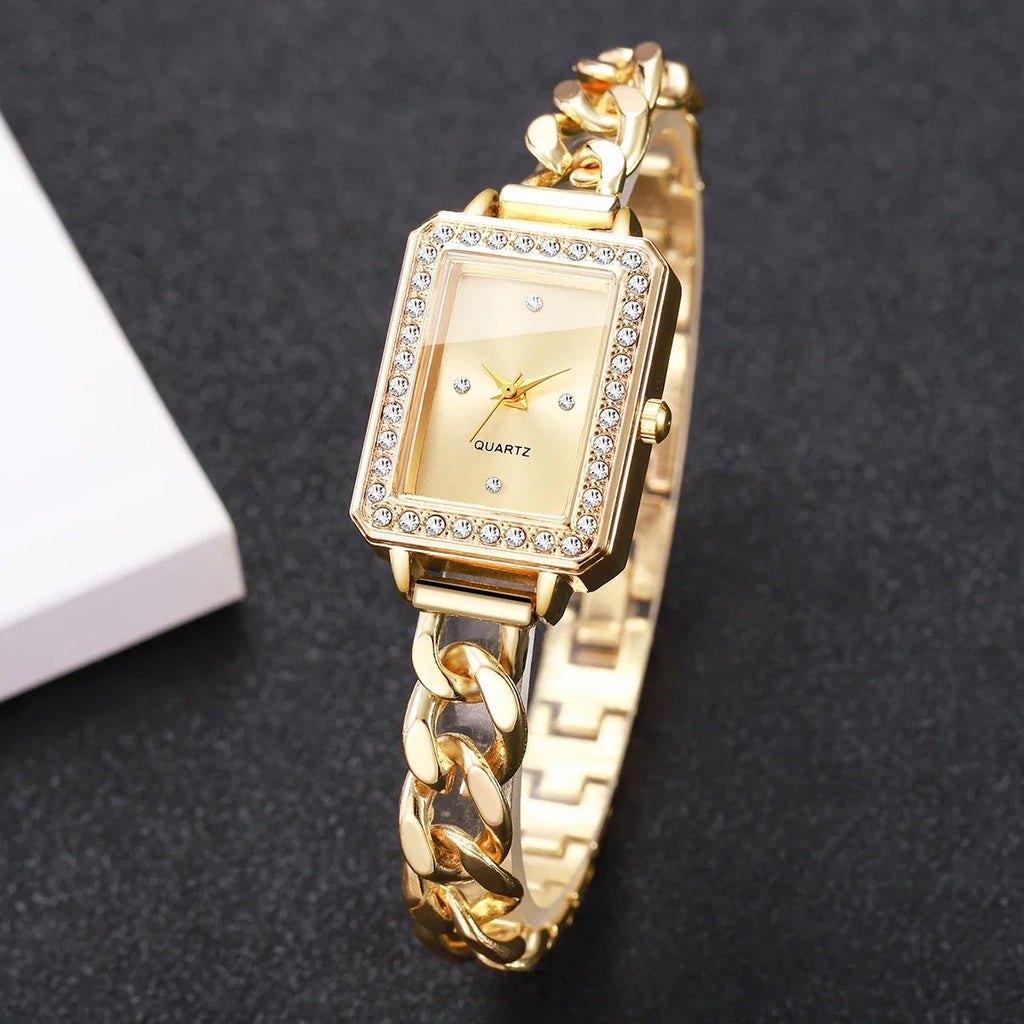 Women's Elegant Rectangle Quartz Bracelet Watch – Fashion Ladies Women's Quartz Watch Qme