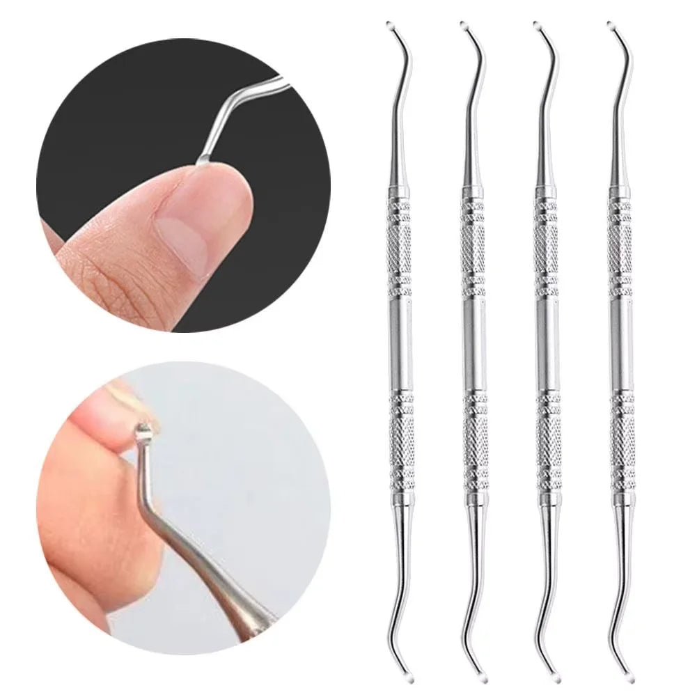 Double-Headed Stainless Steel Toenail Care Tool Set | Qme Nail Care Tool Qme