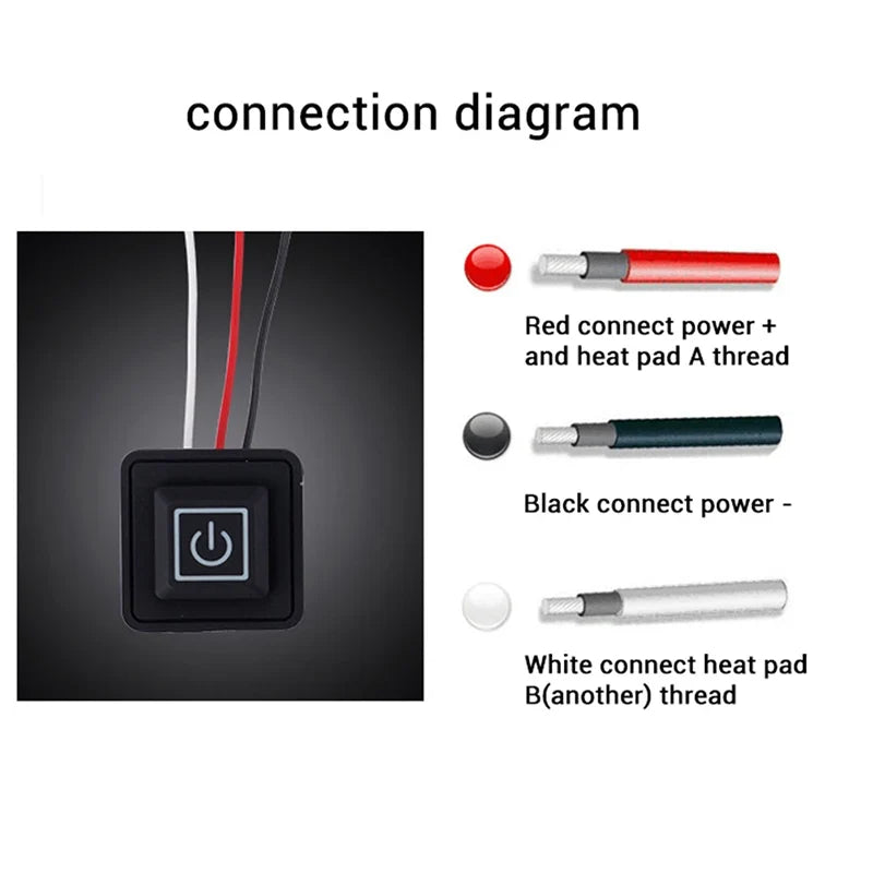 Waterproof 3-Gear Heating Switch 5V-15V Silicone Button | Qme Heating Control Switch Qme