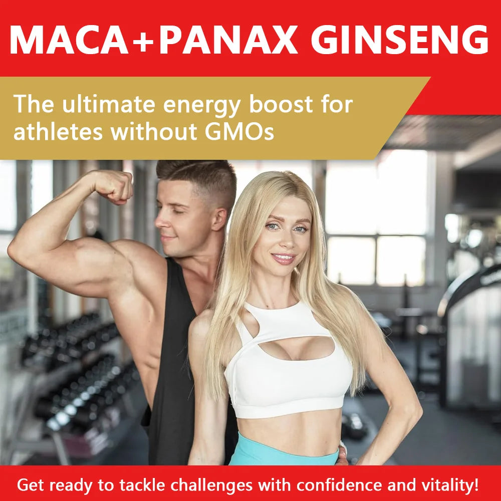Maca Root & Korean Ginseng Capsules | Daily Vitality Supplement Herbal Supplement Qst