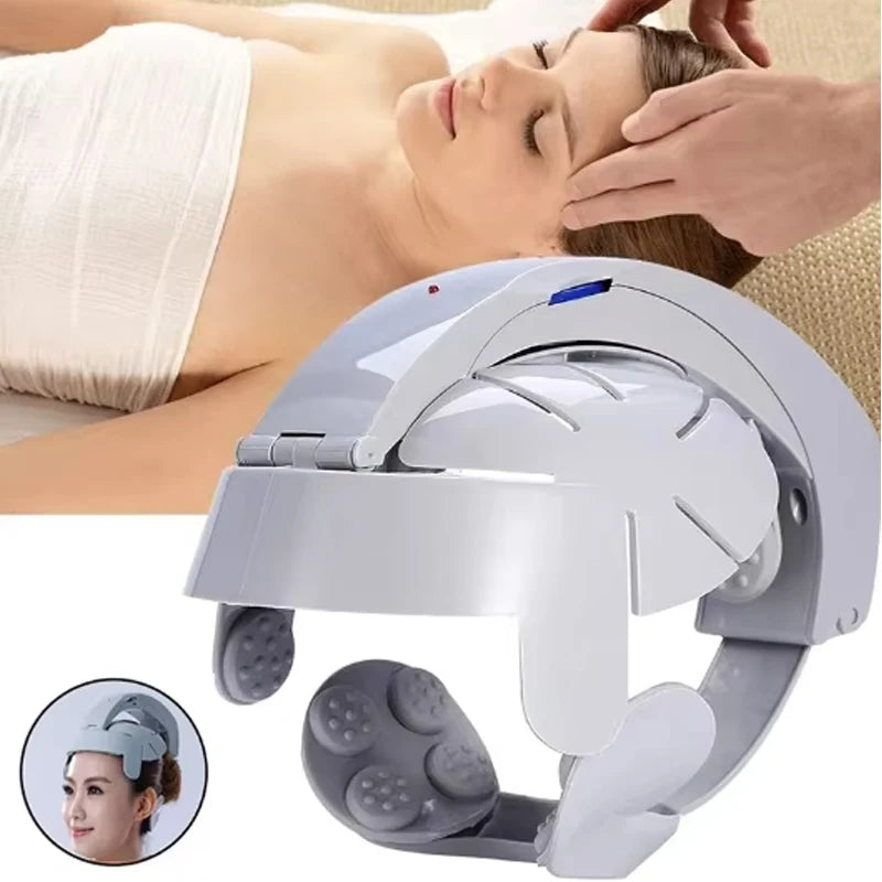 Electric Scalp Massager Helmet – 8-Level Vibration Head Massage Head Massager Helmet Qst