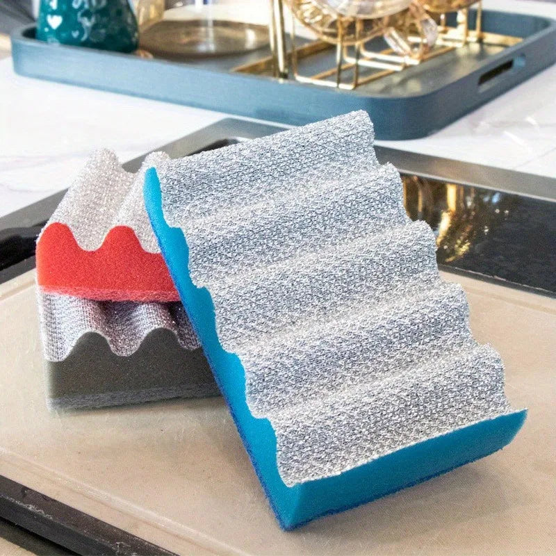 Dual-Sided Scrub Pad – Coarse & Non-Scratch for Grill & Sink Dual-Sided Scrub Pad Qme