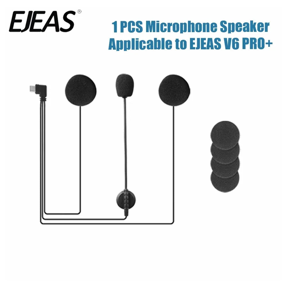 EJEAS V6 PRO+ Motorcycle Helmet Headset Speaker & Mic Type-C Helmet Headset Qst Only Earphone