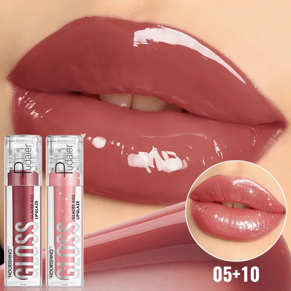 Hydrating Glass Lip Gloss – Plumping, Waterproof, Non-Sticky Lip Gloss Qme 05 10 4g