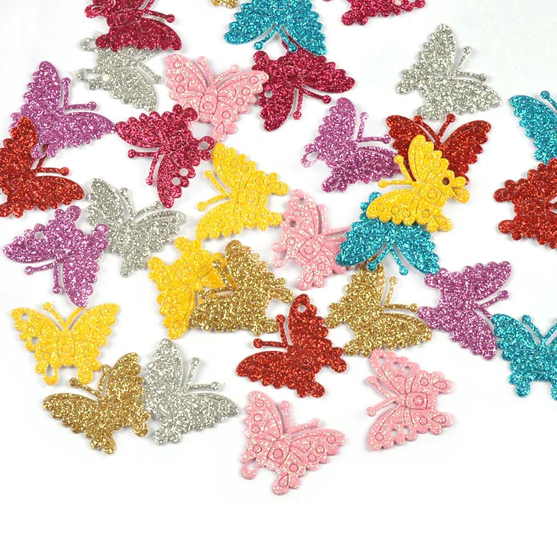 Glitter Butterfly Patches 100pcs – DIY Scrapbooking & Crafts Craft Embellishments Qme