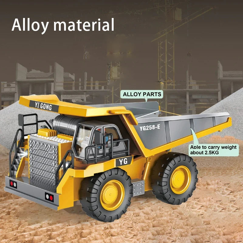 RC Remote Control Excavator Dump Truck Bulldozer Toy for Kids RC Construction Toy Qme