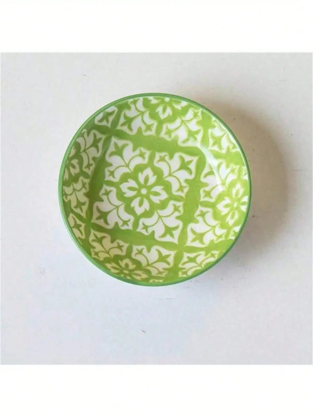 Bohemian Hand-Painted Ceramic Snack Bowl & Plate | 3 Colors Ceramic Snack Bowl Qme