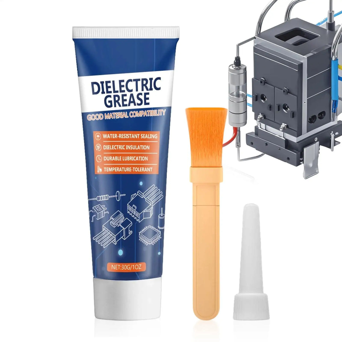 Dielectric Silicone Grease with Brush – Automotive Lubricant Automotive Lubricant Qme