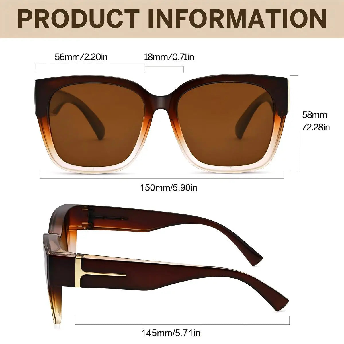 VOPHA Polarized UV400 Fit-Over Sunglasses – Square Unisex Fit-Over Sunglasses Qst