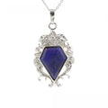 Sapphire & Obsidian Simulation Pendant Necklace | Women Pendant Necklace Qme Blue China Mainland