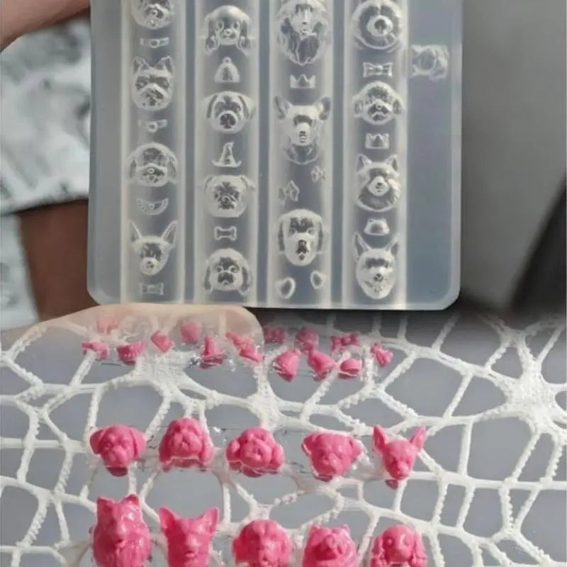 3D Puppy Silicone Nail Art Mold – DIY Cartoon Dog Template Nail Art Mold Qst