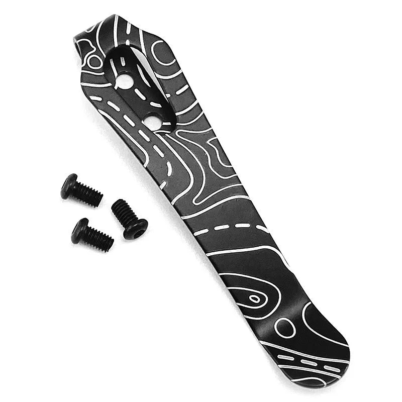 DIY Folding Knife Back Clip – Stainless Steel Pocket Knife Holder Knife Clip Accessory Qst B lines