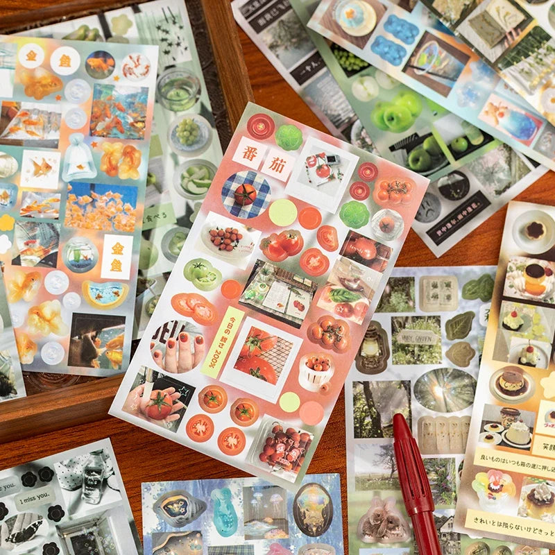 Die Cut Retro Cartoon Sticker Book for Scrapbooking & Journals Decorative Sticker Book Qme