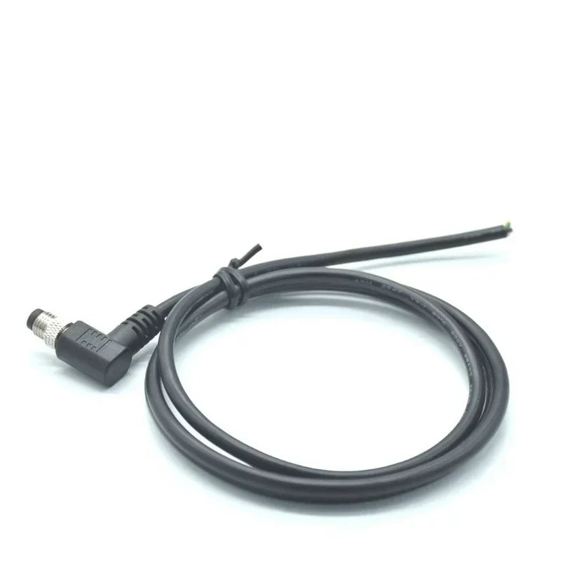 M8 8-Pin Male 90° Elbow Waterproof Shielded Cable 1M Industrial Connector Cable Qme