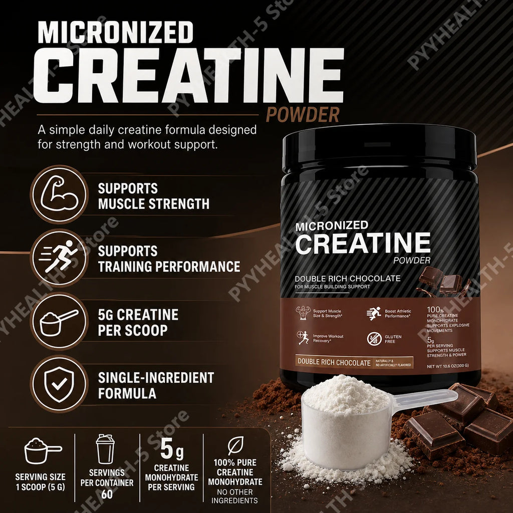 Creatine Monohydrate Powder Chocolate 10.6oz – 60 Servings Creatine Supplement Qst