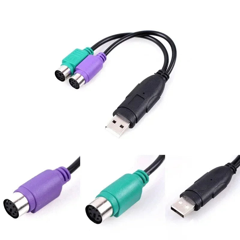 USB Male to PS/2 Female Adapter Cable – Plug & Play Keyboard USB PS/2 Adapter Qme