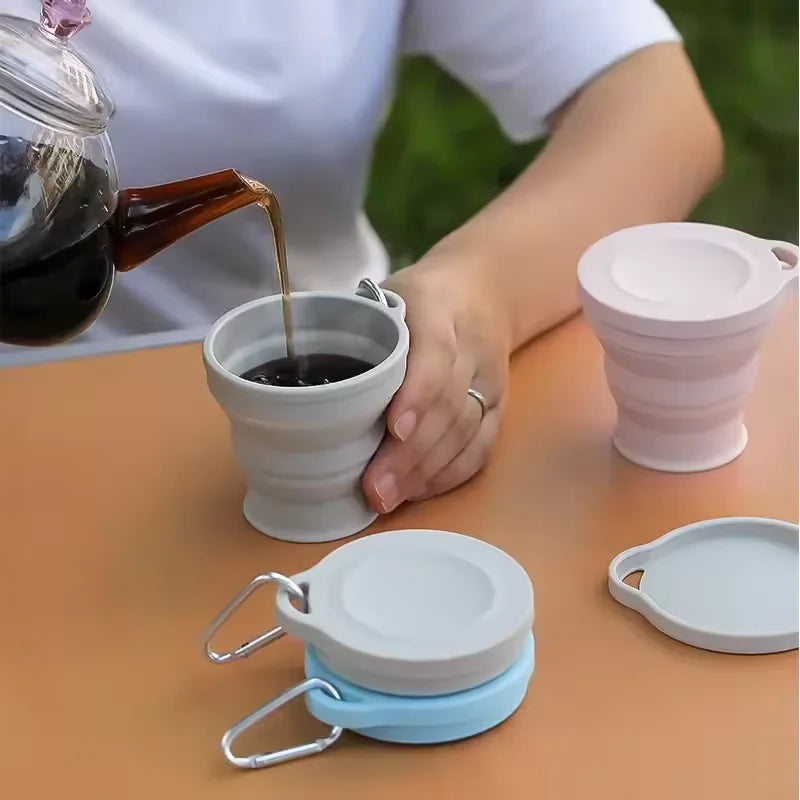 Silicone Folding Cup – Portable Camping & Travel Water Cup Folding Silicone Cup Qst